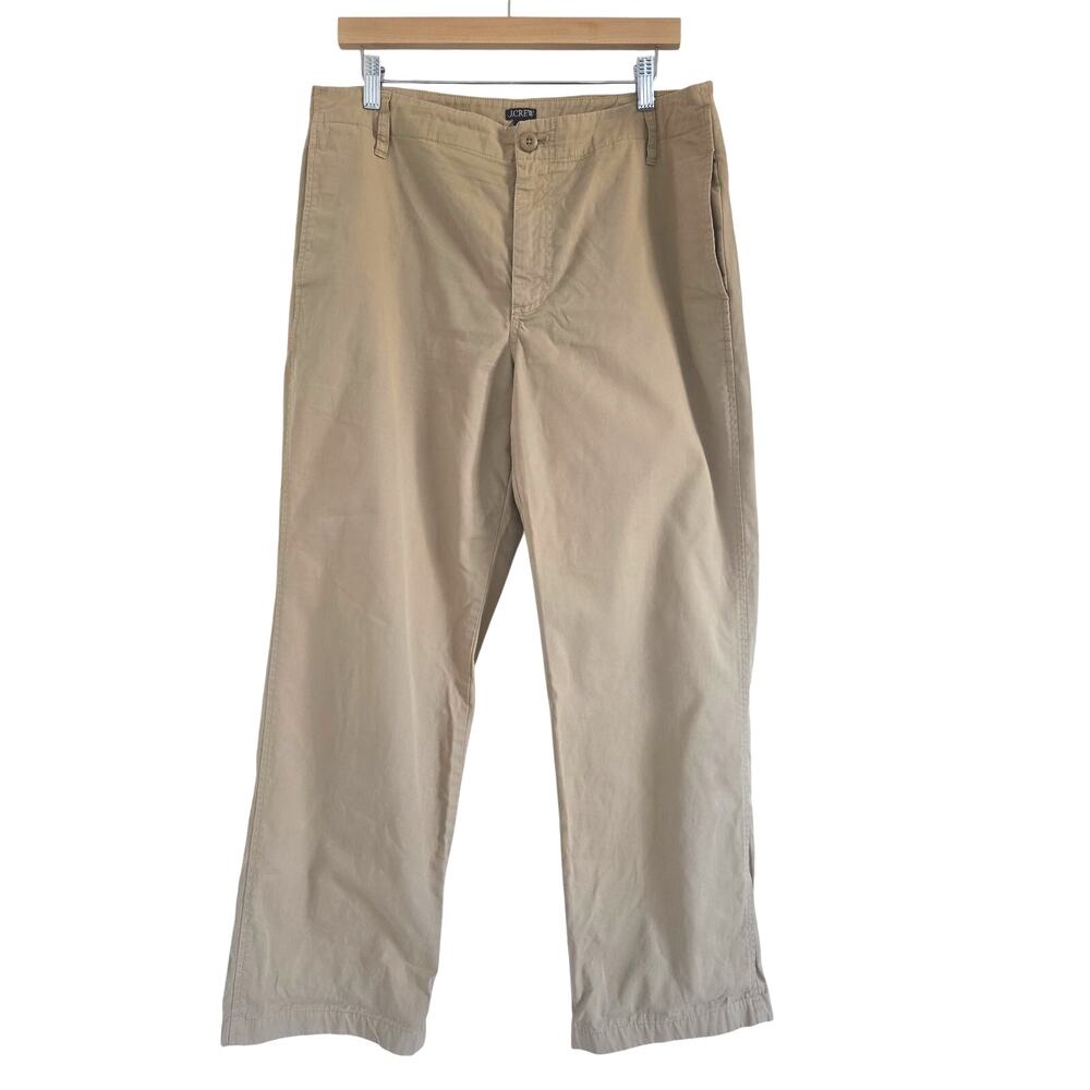 J. Crew Wide Leg Baggy Chino Pants Size 30 Khaki Tan Re-imagined Minimalist